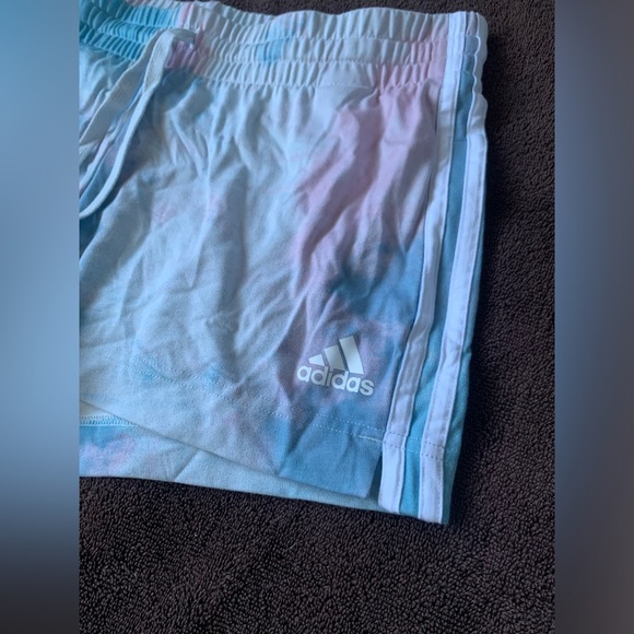 🍬Adidas Cotton Candy Drawstring Two Stripe Shorts - Women’s Large - Picture 3 of 10